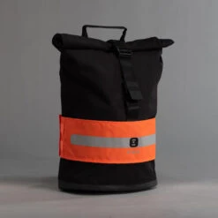 BTWIN BANDEAU DE VISIBILITE DE SAC JOUR NUIT ORANGE FLUO