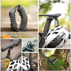 ROCKBROS Câble Antivol Casque Vélo Cadenas à Combinaison à 4 Chiffres Noir 1,5m -Velo Composant Magasin cable antivol casque velo cadenas a combinaison a 4 chiffres noir 15m 6