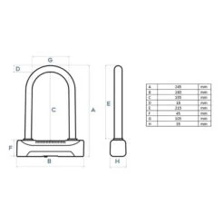 Cadenas Pour Vélo U-lock 448 ART4 180 X 245 Mm Noir -Velo Composant Magasin cadenas pour velo u lock 448 art4 180 x 245 mm noir 5