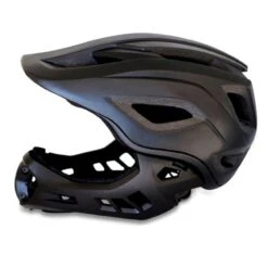 Crazy Safety Casque De Vélo Intégral Pour Enfants | Noir | Lumière Arrière | Certifié EN1078