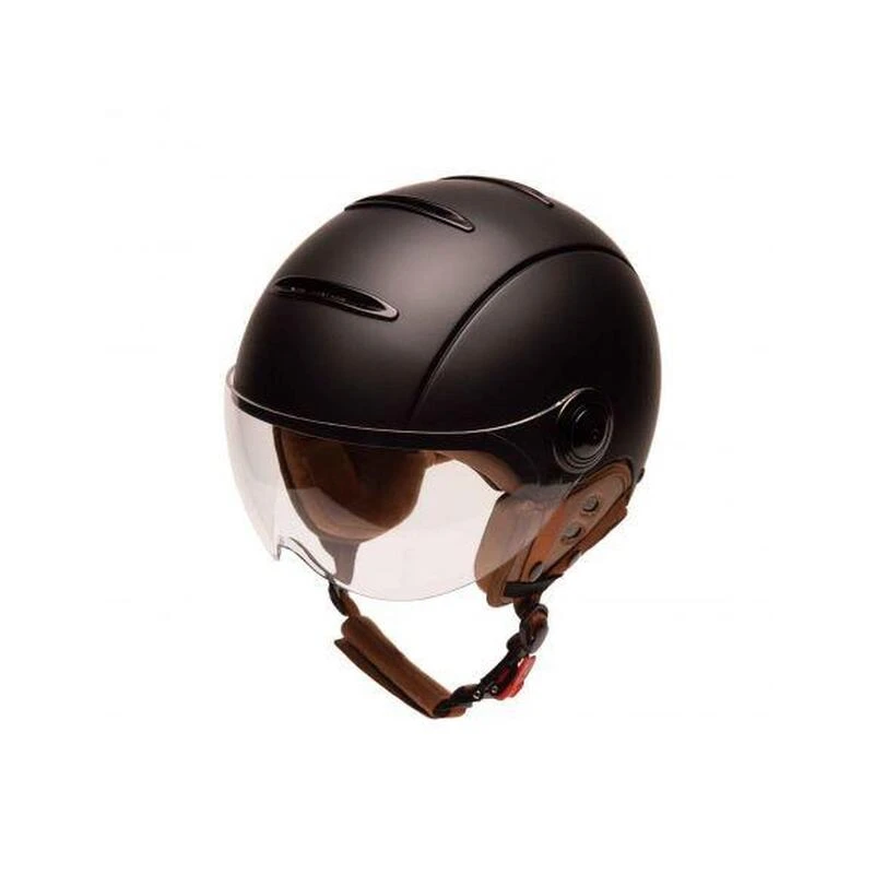Casque urbain Jet Tandem Noir mat avec visière Casque Urbain Jet Tandem Noir Mat Avec Visière -Velo Composant Magasin casque urbain jet tandem noir mat avec visiere