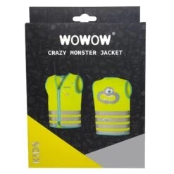 GILET DE SECURITE VELO ENFANT HAUTE VISIBILITÉ WOWOW CRAZY MONSTER JAUNE -Velo Composant Magasin gilet de securite velo enfant haute visibilite wowow crazy monster jaune 2