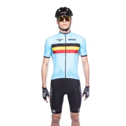Bioracer Maillot Cycliste - Bleu - Unisexe - Officiel Equipe Belgique -Velo Composant Magasin maillot cycliste bleu unisexe officiel equipe belgique 3