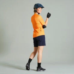 Rockrider MAILLOT MANCHES COURTES VELO VTT EXPL 500 FEMME ORANGE -Velo Composant Magasin maillot manches courtes velo vtt expl 500 femme orange 2