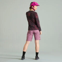 Rockrider MAILLOT MANCHES LONGUES VELO VTT EXPL 500 FEMME NOIR BORDEAUX -Velo Composant Magasin maillot manches longues velo vtt expl 500 femme noir bordeaux 3