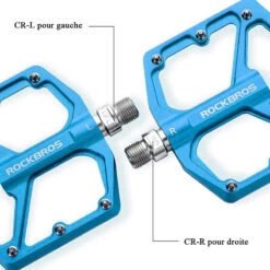 ROCKBROS Pédale Vélo En Alliage D'aluminium Pour Vélo Bicyclette Cyclisme VTT Bleu -Velo Composant Magasin pedale velo en alliage daluminium pour velo bicyclette cyclisme vtt bleu 4