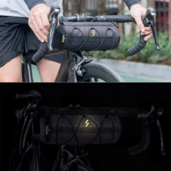 ROCKBROS Sacoche De Vélo/VTT/VTC Cadre Sac De Guidon Vélo 2,4L Sac à Bandoulière Noir -Velo Composant Magasin sacoche de velovttvtc cadre sac de guidon velo 24l sac a bandouliere noir 4