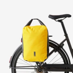 SACOCHE VELO SUR PORTE-BAGAGES 500 20L IMPERMEABLE JAUNE -Velo Composant Magasin sacoche velo sur porte bagages 500 20l impermeable jaune 2