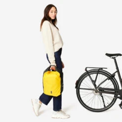 SACOCHE VELO SUR PORTE-BAGAGES 500 20L IMPERMEABLE JAUNE -Velo Composant Magasin sacoche velo sur porte bagages 500 20l impermeable jaune 3