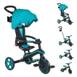 GLOBBER Tricycle EXPLORER 4-en-1 Évolutif & Pliable Bleu Canard