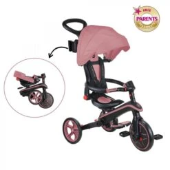 GLOBBER Tricycle EXPLORER 4-en-1 Évolutif & Pliable Rose Pastel -Velo Composant Magasin tricycle explorer 4 en 1 evolutif and pliable rose pastel 2