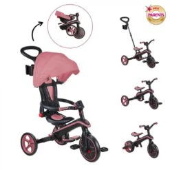 GLOBBER Tricycle EXPLORER 4-en-1 Évolutif & Pliable Rose Pastel -Velo Composant Magasin tricycle explorer 4 en 1 evolutif and pliable rose pastel 3