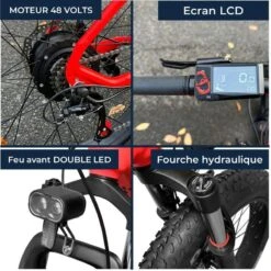 Vélo Électrique YEEP.ME HOLIDAY Bleu 26’’ Fatbike 48V Batt 643Wh Freins Hydrau -Velo Composant Magasin velo electrique yeepme holiday bleu 26 fatbike 48v batt 643wh freins hydrau 2
