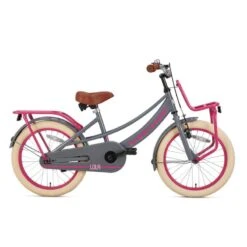 Vélo Enfant SuperSuper Lola - Filles - 18 Pouces - Gris / Rose