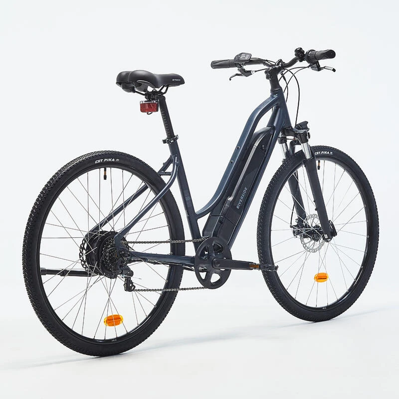Vélo tout chemin électrique - cadre bas - Riverside 100 E bleu Vélo Tout Chemin électrique - Cadre Bas - Riverside 100 E Bleu -Velo Composant Magasin velo tout chemin electrique cadre bas riverside 100 e bleu 2