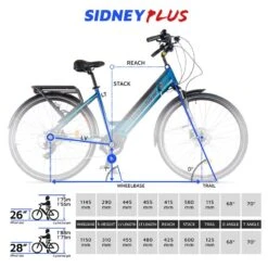 Vélo Ville Électrique Urbanbiker Sidney PLUS, Bleu, 26¨,540 Wh (15Ah 48V) -Velo Composant Magasin velo ville electrique urbanbiker sidney plus bleu 26540 wh 15ah 48v 6