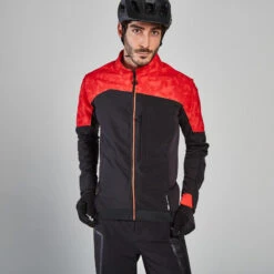 Rockrider Veste De Vélo VTT Randonnée Homme ST 500 Rouge Noire