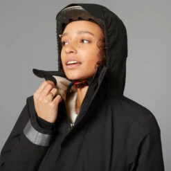 BTWIN VESTE PLUIE CHAUDE VELO VILLE VISIBILITE NUIT 540 FEMME NOIR -Velo Composant Magasin veste pluie chaude velo ville visibilite nuit 540 femme noir 4