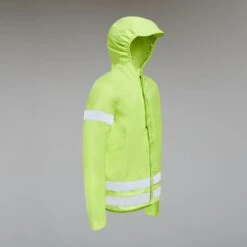 BTWIN VESTE VÉLO 500 ENFANT PLUIE JAUNE HAUTE VISIBILITÉ -Velo Composant Magasin veste velo 500 enfant pluie jaune haute visibilite 3