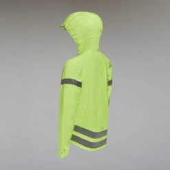BTWIN VESTE VÉLO 500 ENFANT PLUIE JAUNE HAUTE VISIBILITÉ -Velo Composant Magasin veste velo 500 enfant pluie jaune haute visibilite 4
